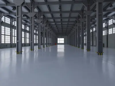 Factory Warehouse 1b Low-poly 3D model