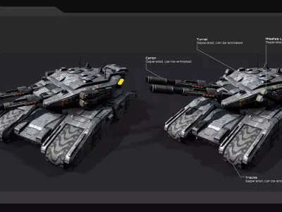 SF Heavy Tank - MX3 Low-poly 3D model