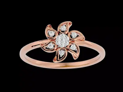 Light Minimalist Diamond Ring Earrings Pendant Set 3D print model