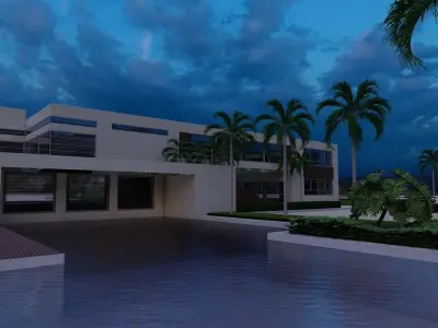 Casa Scene-villa-modern house 3D model 86