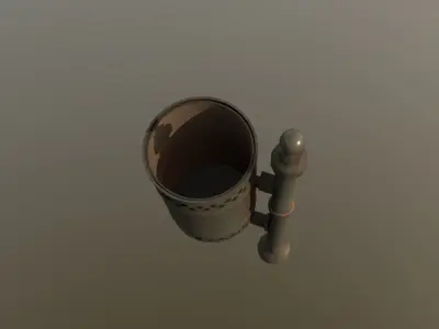 Trash Can Low-poly 3D model 4