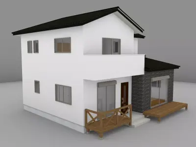 House model for background 16 Low-poly 3D model