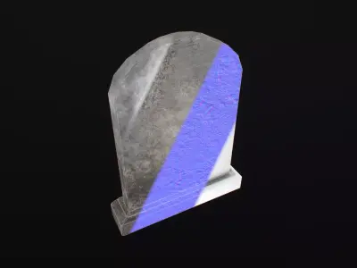 Low Poly Round Top Tombstone Low-poly 3D model