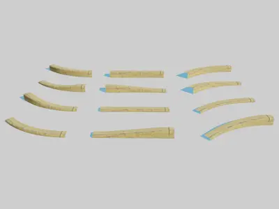 Yellow Curb Pack Low-poly 3D model