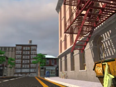 corner building  Free low-poly 3D model