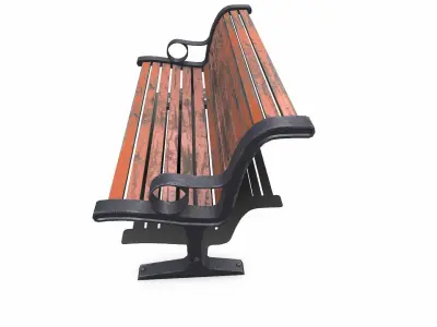 Old Park Bench Low-poly PBR Free low-poly 3D model