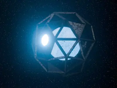 Dyson sphere space gun Low-poly 3D model