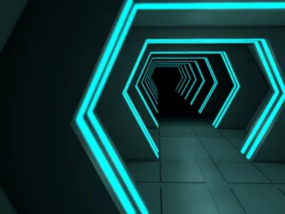 Sci Fi Tunnel 3D model 38