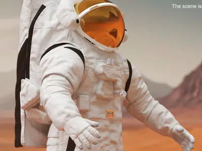  Empty Modern Lunar Mission Spacesuit A-pose 