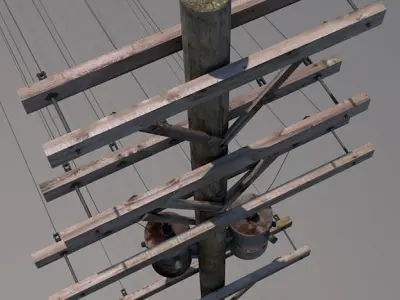 Utility Power Pole - Architectural and gaming environment asset  3D model