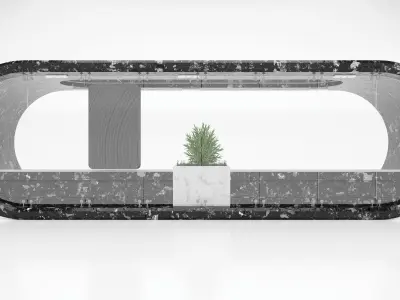 Oval busstop big 3D model