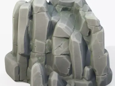 Stylized Rock Stone Cliff Low-poly 3D model