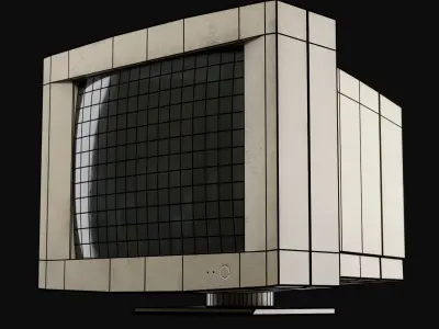 Vintage Monitor 80s Low-poly 3D model