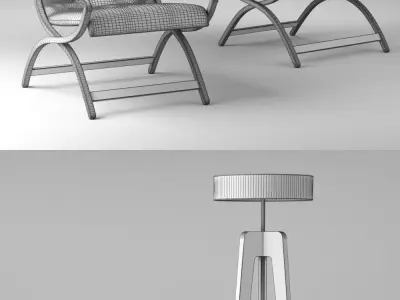 Loda Shelford Berjer Armchair 3D model