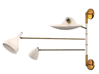 ARTICULATING ITALIAN THREE-ARM SCONCE 3D model