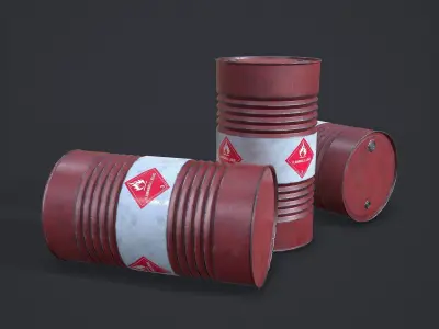 Oil Drum Low-poly 3D model