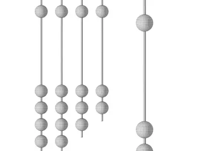 Vertical Balls Wall Lamp 3D model