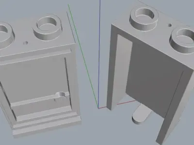 LEGO Door 1x2x3 Left with Open Stud with Hole complate Original  3D print model