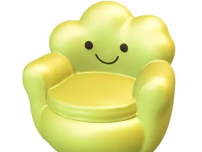 Beanbag  smile cloud Pack Low-poly 3D model