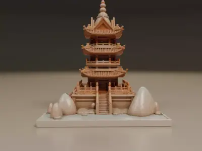 chinese temple 3D print model purchase