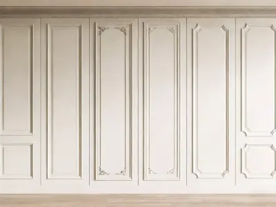 French carved wainscoting 3D model