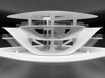 Futuristic Parametric Sci-Fi Exhibition Pavilion Architecture 3D model