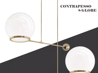 CONTRAPESSO 8 GLOBE LED PENDANT 3D model