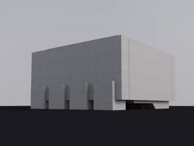 Brutalist Building 04 Low-poly 3D model