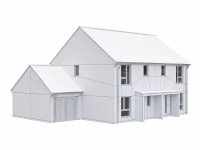 Neighborhood Houses P09 Low-poly 3D model