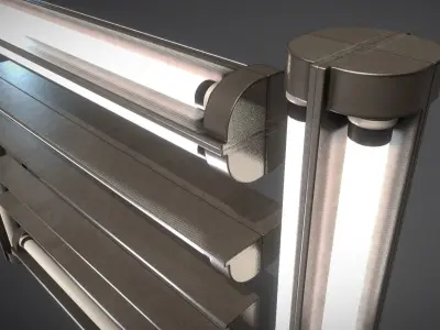 Fluorescent Neon Lamp - Wall-Lamp 3 - High-Poly Version 3D model