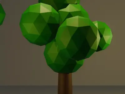 Stylised Low Poly Tree Set Low-poly 3D model