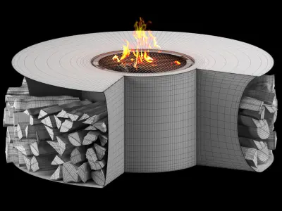 table fireplace 3D model