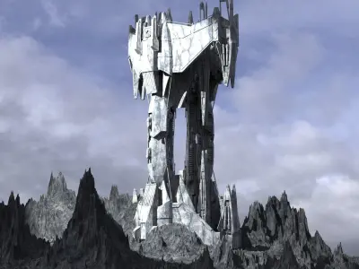 Sci Fi Driling Station 3D 3D model