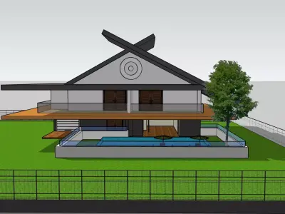Modern Two-Story House 3D Model 3D model