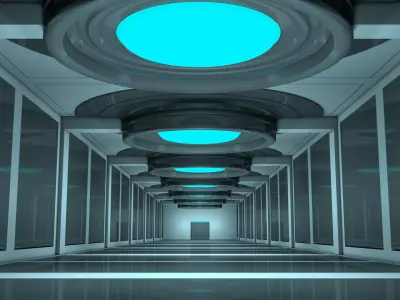 Sci Fi Interior 3D model 12