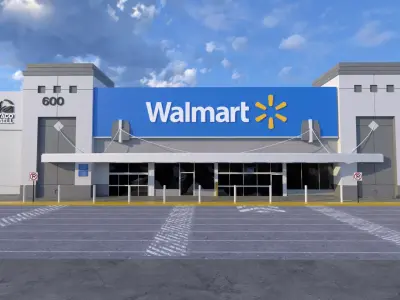 Walmart Store Low-poly 3D model
