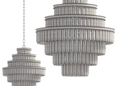 Alaine Crystal Large Pendant Silver by Lalume 3D model