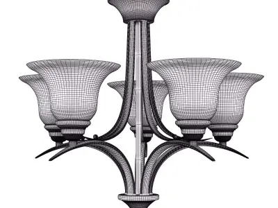 Volume Lighting Trinidad 5-Light Brushed Nickel Chandelier 3D model