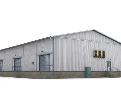 Warehouse space Low-poly 3D model