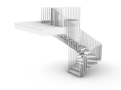 U Stairs 3D model