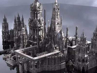 Fantasy Egyptian Tower streets 3  3D model