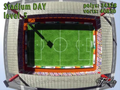 Stadium Level 5 Day Low-poly 3D model