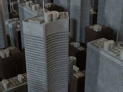 Skyscrapers city - city 3D model
