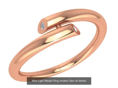 41 Wire Light wt minimalist Ring 3dm stl renders  3D Model Pack