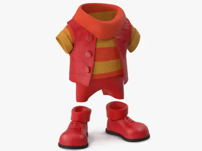  Cartoon Costume Red with a Short Sleeve Sweater 