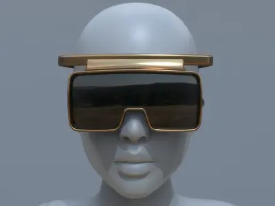 Fashion sci fi sun glasses mask 3D model
