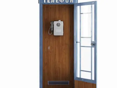 Clean Telephone booth with payphone AMT 69 3D model