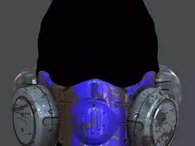 Gas mask helmet 3d model scifi Low-poly  Low-poly 3D model 494