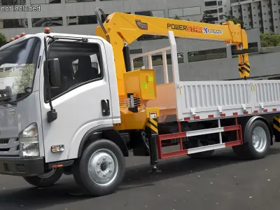  ISUZU NPR Manipulator Truck Crane Rigged for Maya 