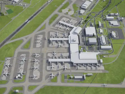 Prague - Vaclav Havel Airport - PRG Low-poly 3D model